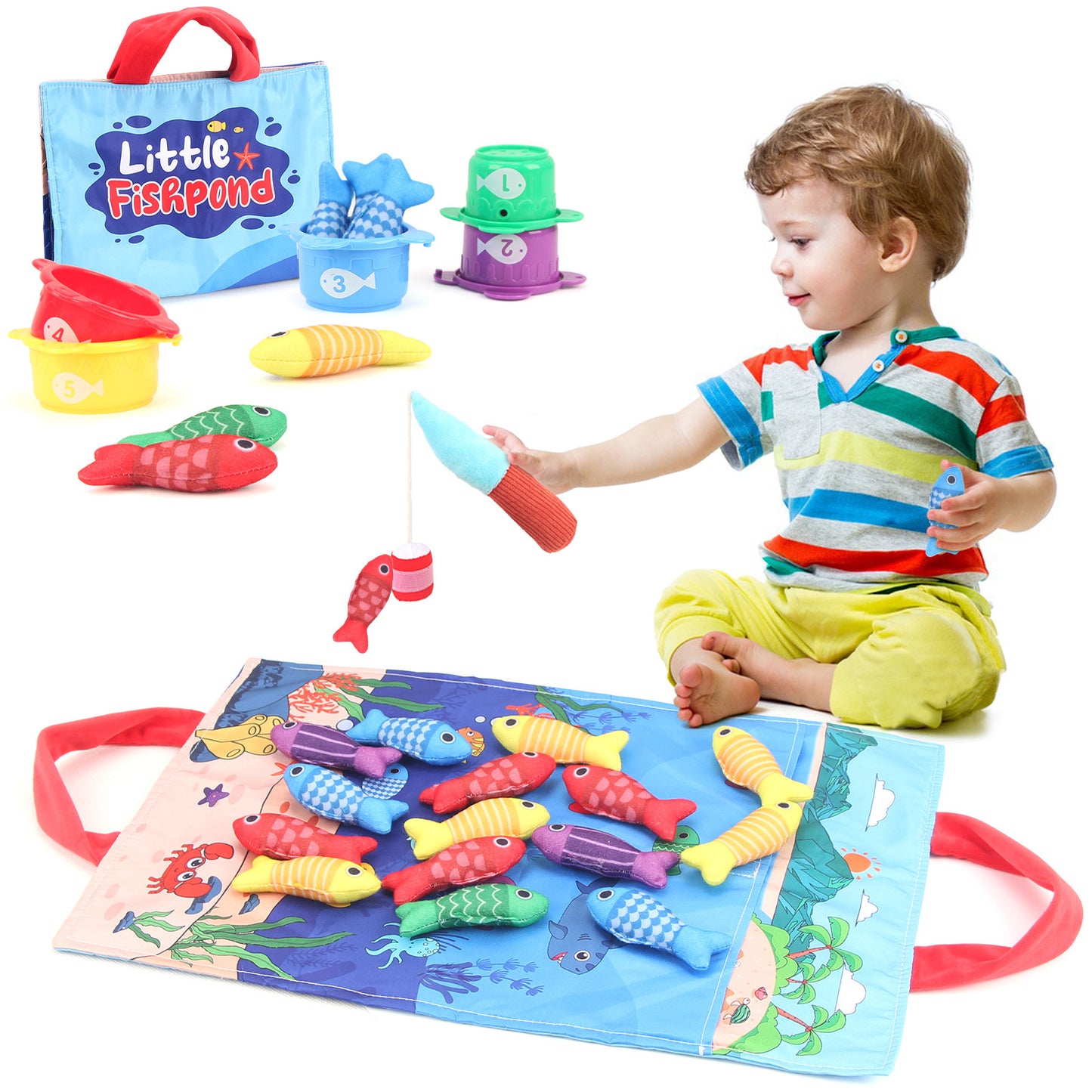 Baby Angeln Spielzeug Drei-dimensional Stoff Krabbeln Frühen Bildung Aufklärung