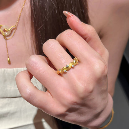 Retro Brushed Bright Star River Affordable Luxury Fashion Female Ring