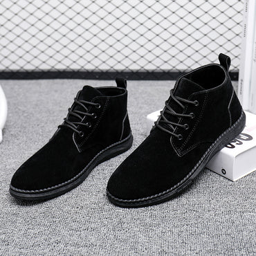 High-top British Men's Casual Leather Shoes