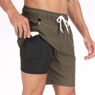 Summer Men's Fashion Vacation Beach Pants Milk Silk Lining