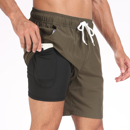 Summer Men's Fashion Vacation Beach Pants Milk Silk Lining