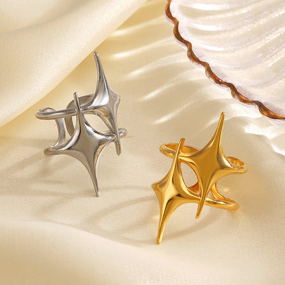 Female Popular All-matching Star 18K Gold Plated Ring
