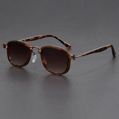 Plastic Metal Retro Square Frame Sunglasses