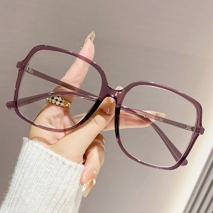 Plain Face Plain Glasses With No Diopters Vintage With Large Rims - X2-Shopping