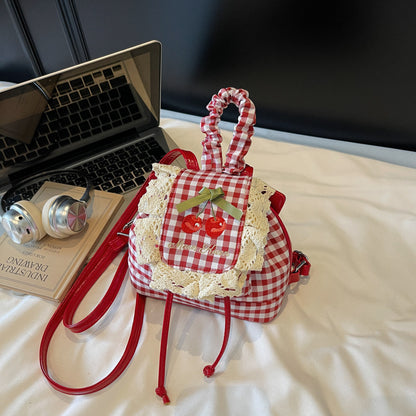 Sweet Lace Mini Checkered Backpack