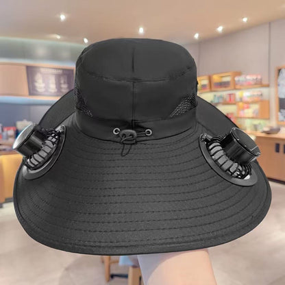 Solar Fan Hat Usb Rechargeable Fan UV Protection