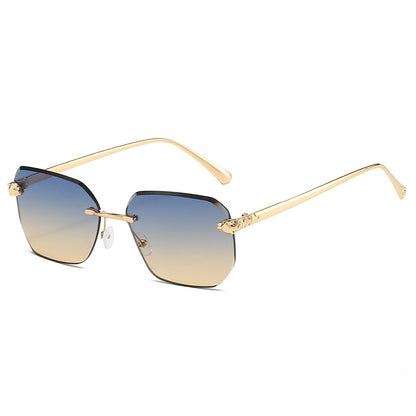 Frameless Trimming Leopard Head Sunglasses - X2-Shopping