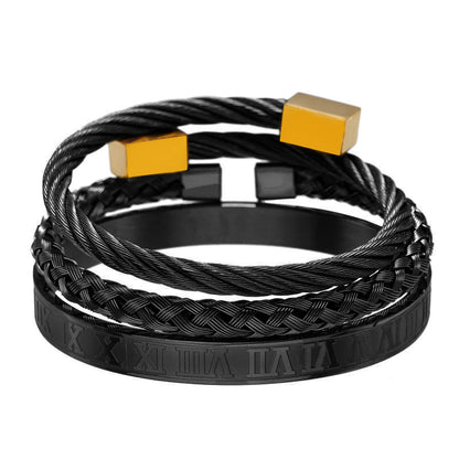 Titanium Steel Bracelet Suit Punk Creative Personality Roman