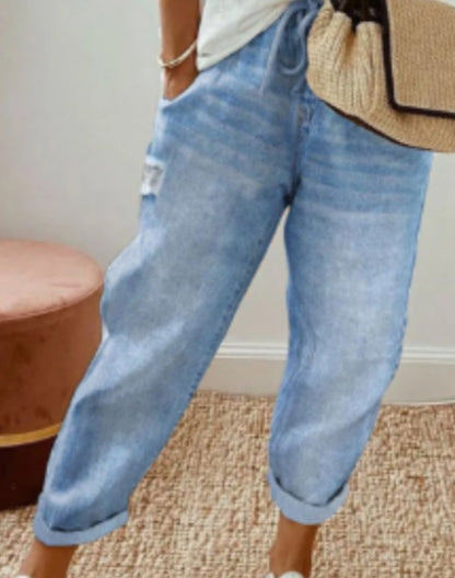 Women's Floral Print Fashion Graffiti Loose Pockets Casual Pants - X2-Shopping