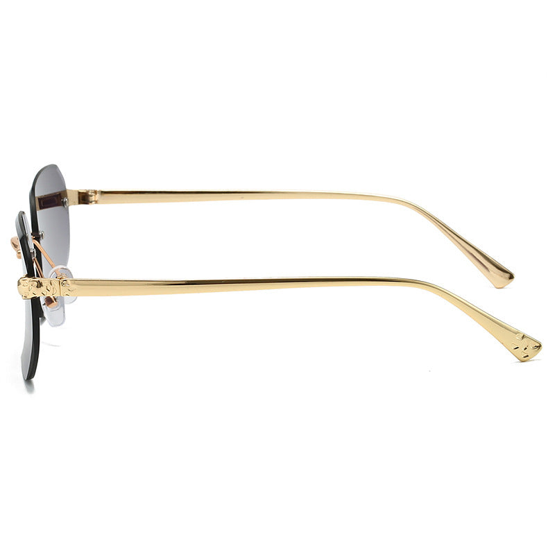 Frameless Trimming Leopard Head Sunglasses - X2-Shopping