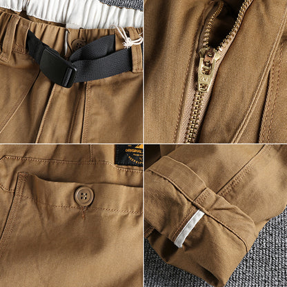 N I Buckle Belt Three-dimensional Cutting Workwear Casual Pants