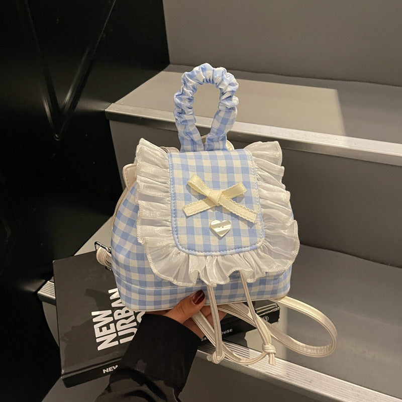 Sweet Lace Mini Checkered Backpack