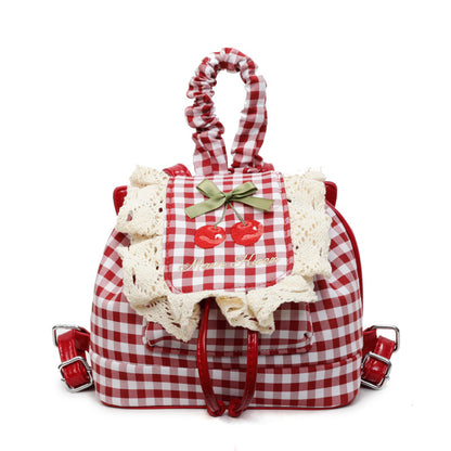 Sweet Lace Mini Checkered Backpack