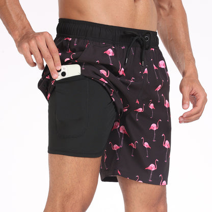 Summer Men's Fashion Vacation Beach Pants Milk Silk Lining