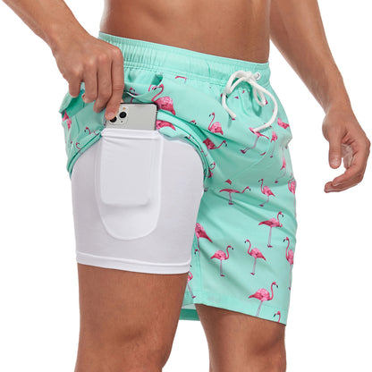 Summer Men's Fashion Vacation Beach Pants Milk Silk Lining