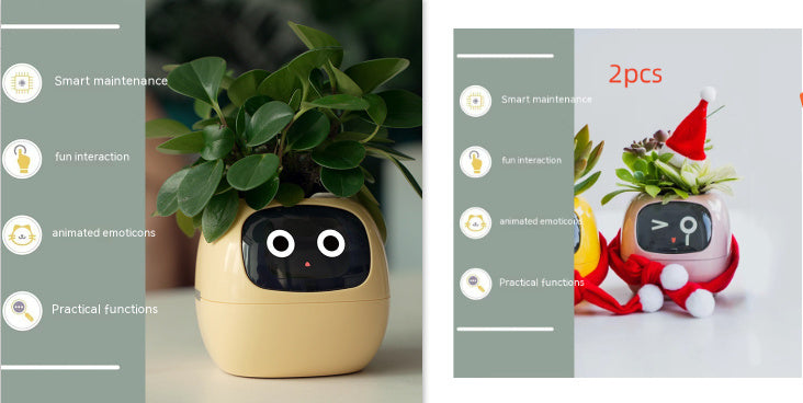 Smart Planter – Endloser Spaß – Über 49 ausdrucksstarke Ausdrücke – 7 intelligente Sensoren und KI-Chips machen das Pflanzenaufziehen einfach und unterhaltsam