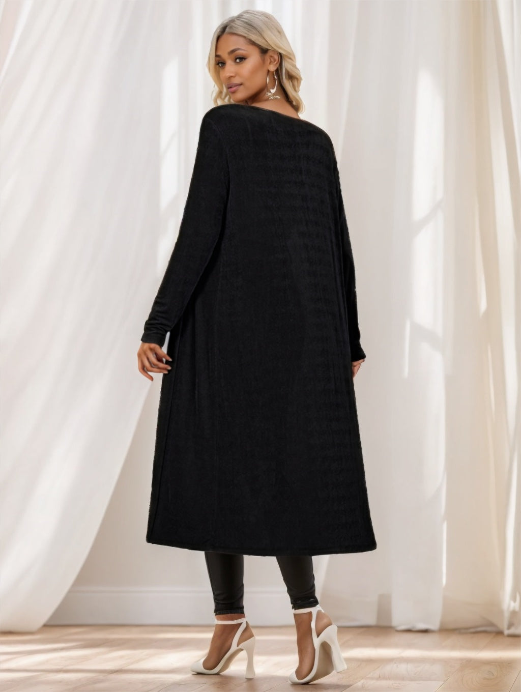 Women's Longline Knitted Cardigan Jacket - X2-Shopping