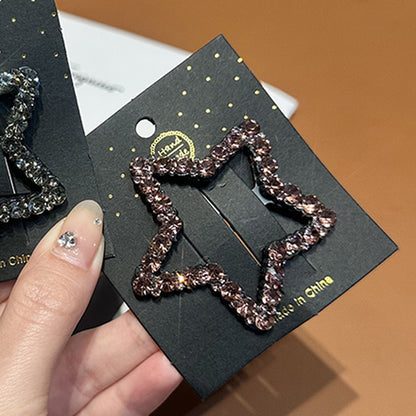 High-end Simple Rhinestone Star Hairpin Sweet Cool Female Headdress
