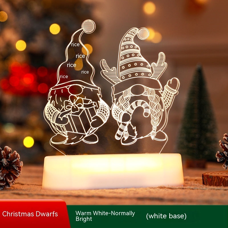Weihnachtsdekoration 3D-Lampe Acryl LED-Nachtlichter Neujahr Valentinstag Weihnachten Kindergeschenk Weihnachtsschmuck