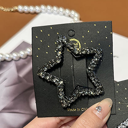 High-end Simple Rhinestone Star Hairpin Sweet Cool Female Headdress