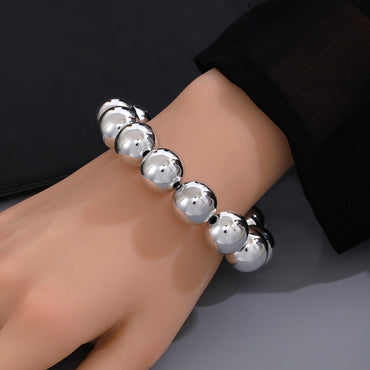 Simplicity And Exaggeration Personality Geometry Round Bracelet Love Heart Necklace Suit