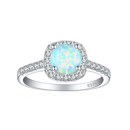 Crystal Colored Gems S925 Sterling Silver Ring For Women