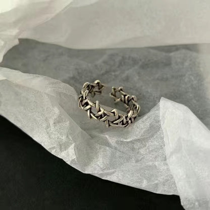 Retro Retro Roman Numerals Three-piece Ring Set Women