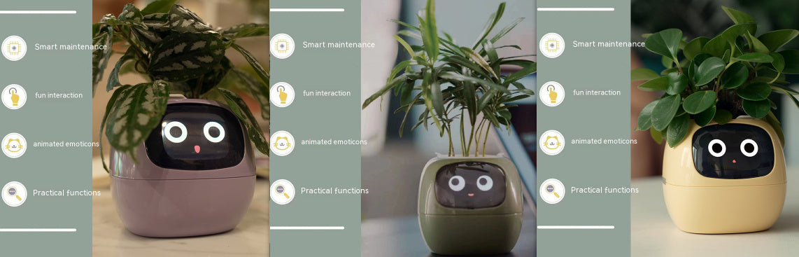Smart Planter – Endloser Spaß – Über 49 ausdrucksstarke Ausdrücke – 7 intelligente Sensoren und KI-Chips machen das Pflanzenaufziehen einfach und unterhaltsam