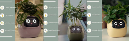 Smart Planter – Endloser Spaß – Über 49 ausdrucksstarke Ausdrücke – 7 intelligente Sensoren und KI-Chips machen das Pflanzenaufziehen einfach und unterhaltsam