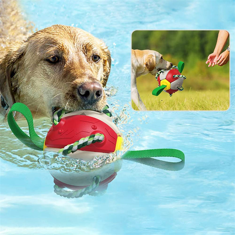 Interactive Dog Football Soccer Ball With Tabs Inflated Training Toy Outdoor Border Collie Balls Pet Products - X2-Shopping
