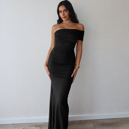 Women's Clothing Backless Slit Slim Fit Dress