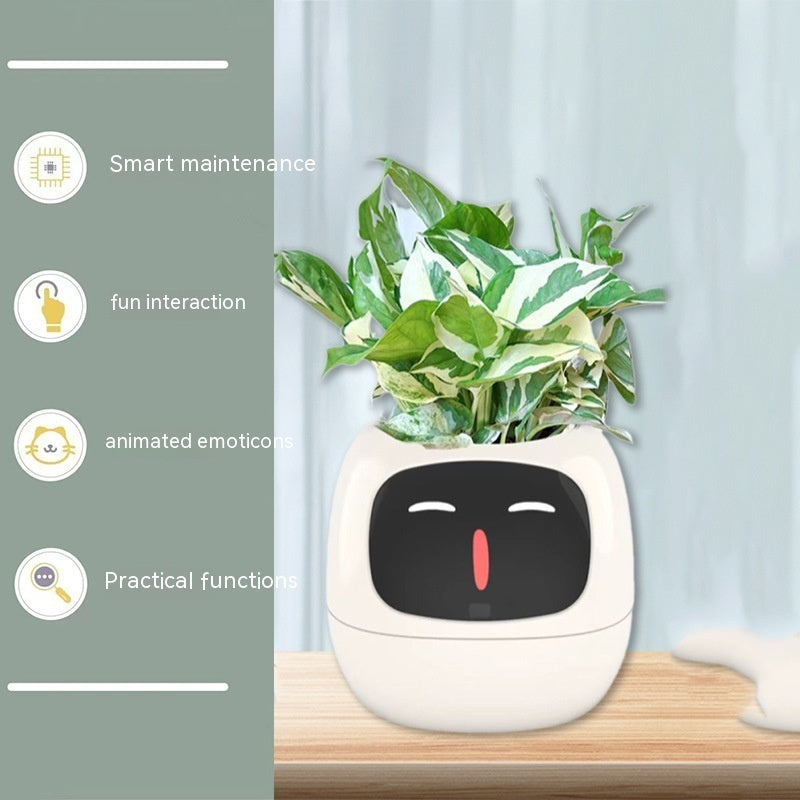 Smart Planter – Endloser Spaß – Über 49 ausdrucksstarke Ausdrücke – 7 intelligente Sensoren und KI-Chips machen das Pflanzenaufziehen einfach und unterhaltsam