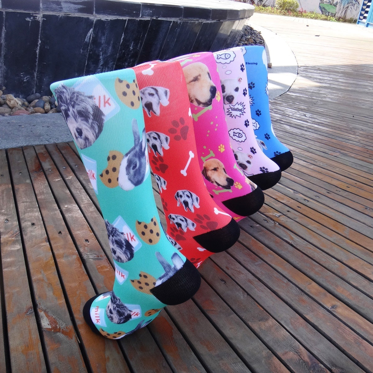 Cartoon Pet Head Face Socks - X2-Shopping