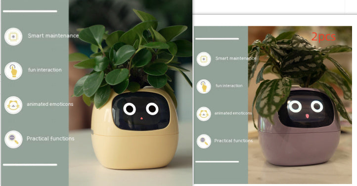 Smart Planter – Endloser Spaß – Über 49 ausdrucksstarke Ausdrücke – 7 intelligente Sensoren und KI-Chips machen das Pflanzenaufziehen einfach und unterhaltsam