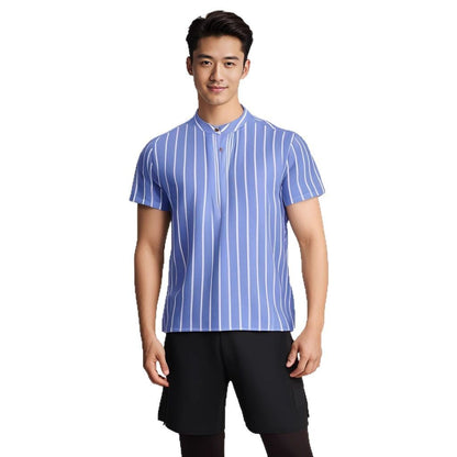 Striped Casual Men's Shirt Foreign Trade Short Sleeve Shirt