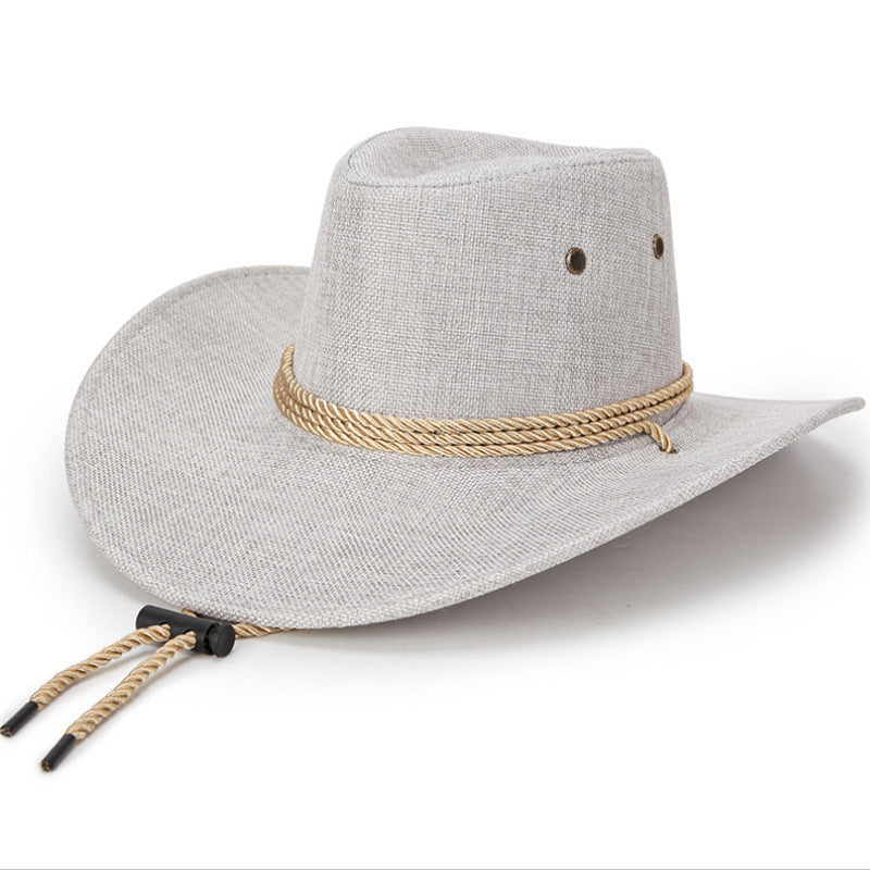 Cowboy Hat Men's Double-sided Suede Sun Hat With Wide Brim