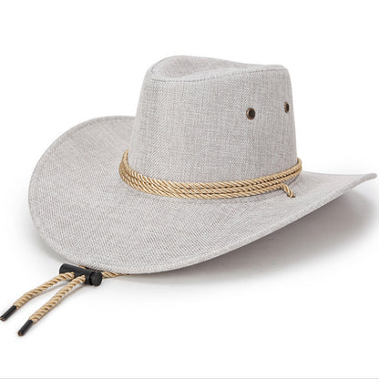 Cowboy Hat Men's Double-sided Suede Sun Hat With Wide Brim