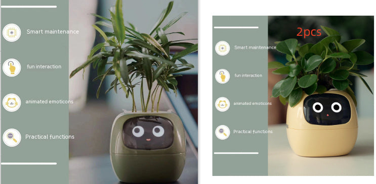 Smart Planter – Endloser Spaß – Über 49 ausdrucksstarke Ausdrücke – 7 intelligente Sensoren und KI-Chips machen das Pflanzenaufziehen einfach und unterhaltsam