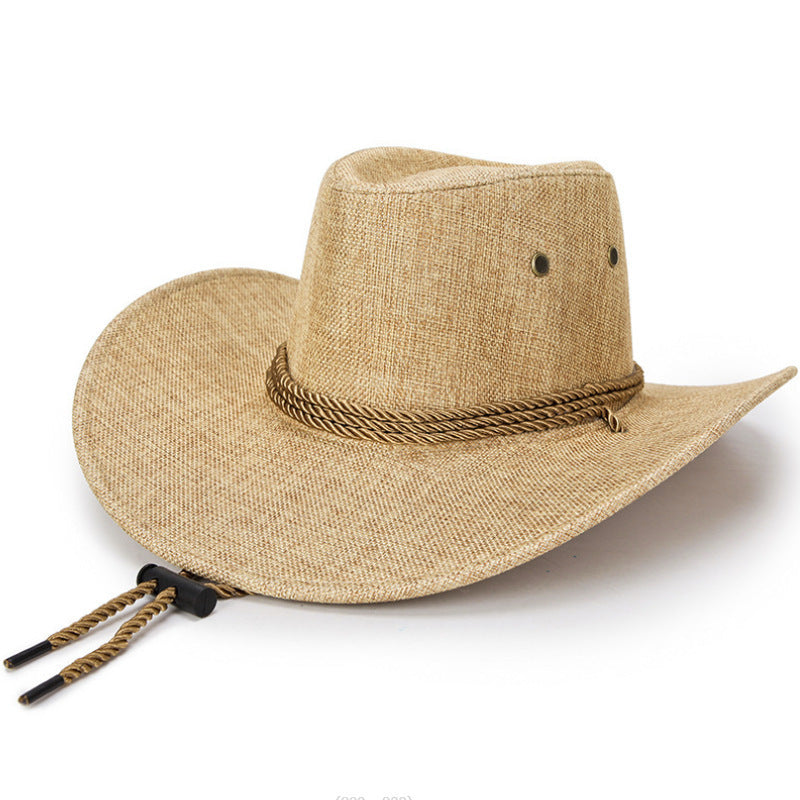 Cowboy Hat Men's Double-sided Suede Sun Hat With Wide Brim