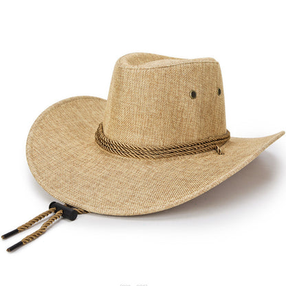 Cowboy Hat Men's Double-sided Suede Sun Hat With Wide Brim