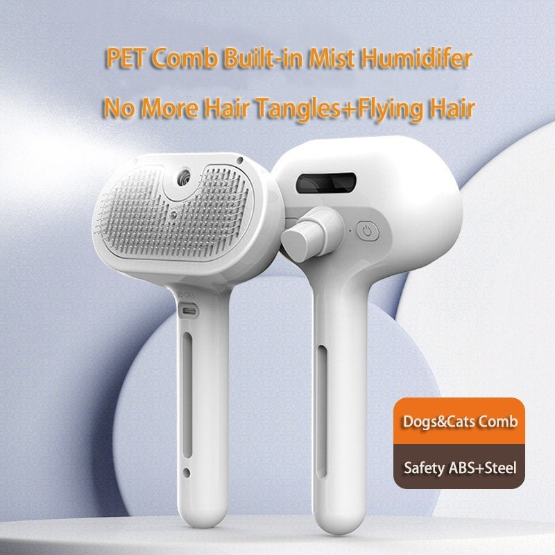 Pet Comb Self Cleaning Pets Hair Remover Brush For Dogs Grooming Tools Dematting Comb Built-in Mist Humidifier Pet Products - X2-Shopping