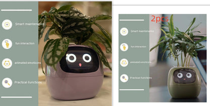 Smart Planter – Endloser Spaß – Über 49 ausdrucksstarke Ausdrücke – 7 intelligente Sensoren und KI-Chips machen das Pflanzenaufziehen einfach und unterhaltsam