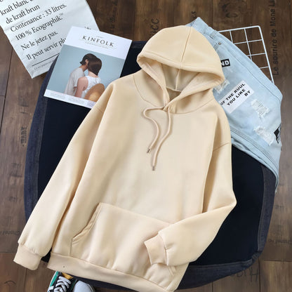 Long Sleeve Solid Color Hooded Sweater Couple - X2-Shopping