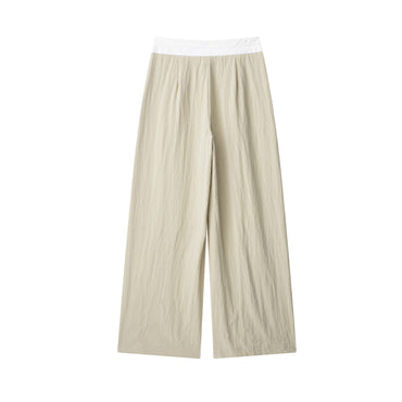 Stitching Waist High Waist Wide Leg Trousers