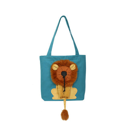 Soft Pet Carriers Lion Design Portable Breathable Bag Cat Dog Carrier Bags Outgoing Travel Pets Handbag With Safety Zippers - X2-Shopping