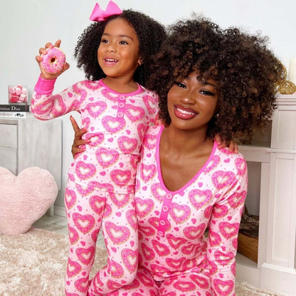 Beauty Clothing Valentine's Day Heart Printing Leisure Pajamas Pajamas Parent-child Suit - X2-Shopping