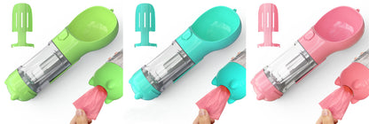 Pet Water Bottle Feeder Bowl Garbage Bag Storage Portable Pet Outdoor Travel 3 In 1 Dog Water Bottle - X2-Shopping
