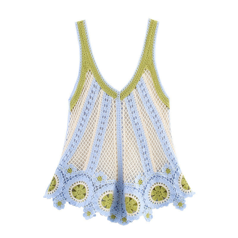 Hawaiian Vacation Style Crocheted Camisole Top