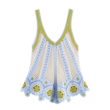 Hawaiian Vacation Style Crocheted Camisole Top