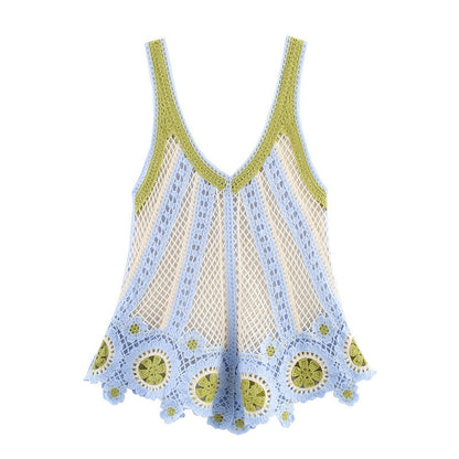 Hawaiian Vacation Style Crocheted Camisole Top